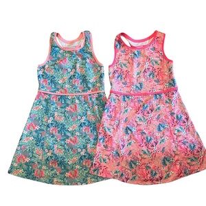 Tommy Bahama Girls Size Large 10/12 Active Dress Lot X2 Pink Blue Bright Colors